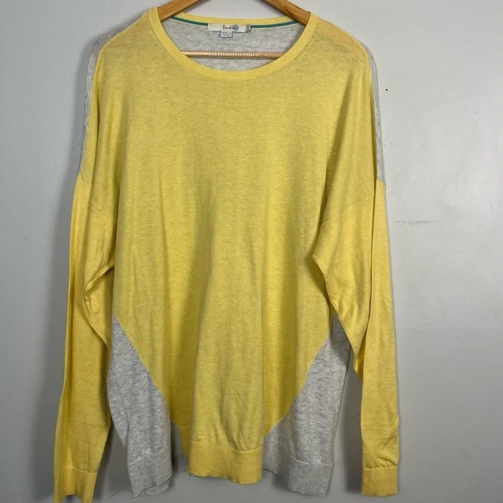 Boden yellow/gray 100% cotton sweater size 14